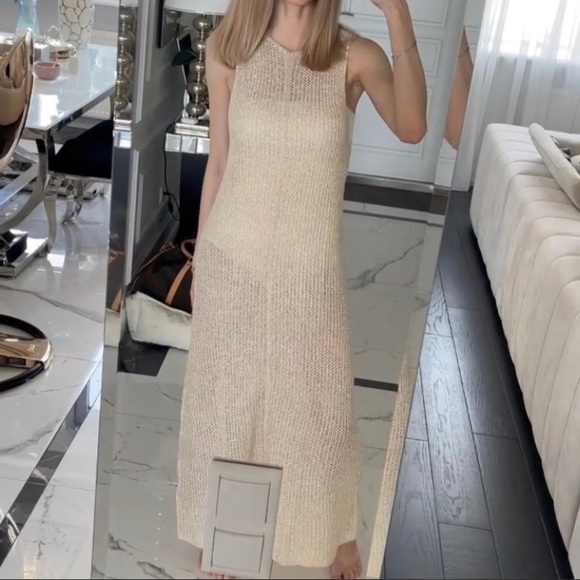 Zara Oversized Knit Buttoned Long Dress - Picture 3 of 12